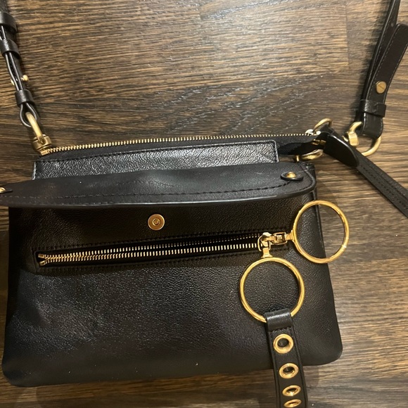 See By Chloe Phill Leather Crossbody Bag Black With Gold Accents Designer Bag - Picture 5 of 9
